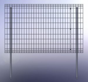 Mesh-fence-with-column-foundation