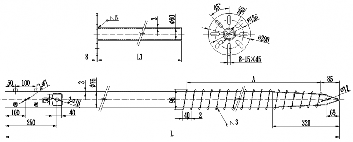 Adjustable type ground screw-2