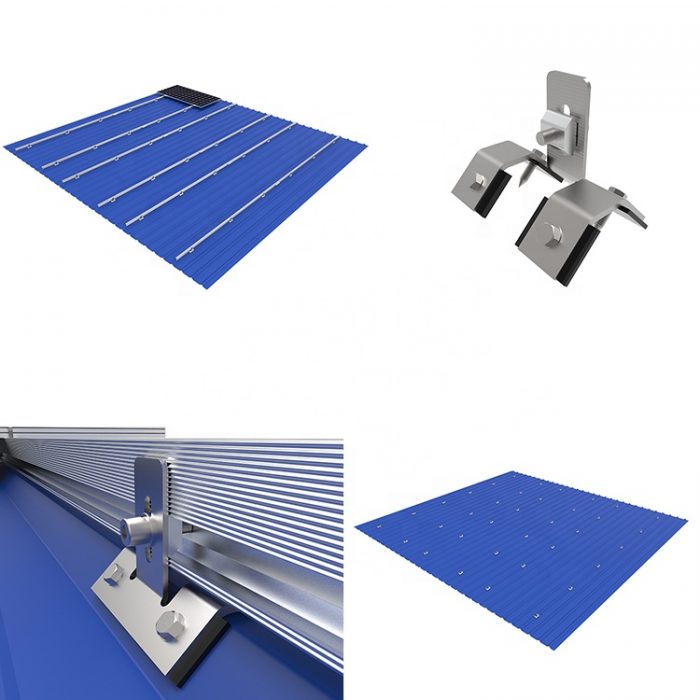 Trapezoidal metal roof solar racking-1
