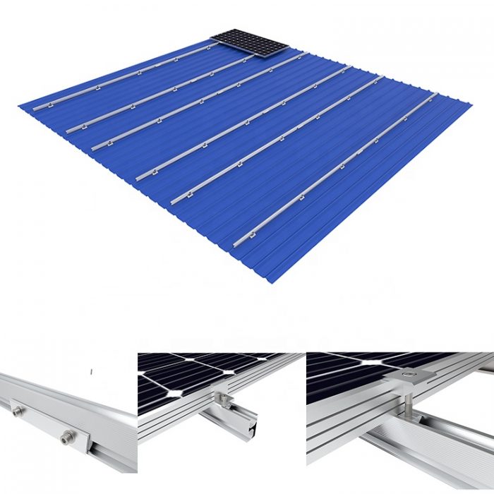 Trapezoidal metal roof solar racking-3