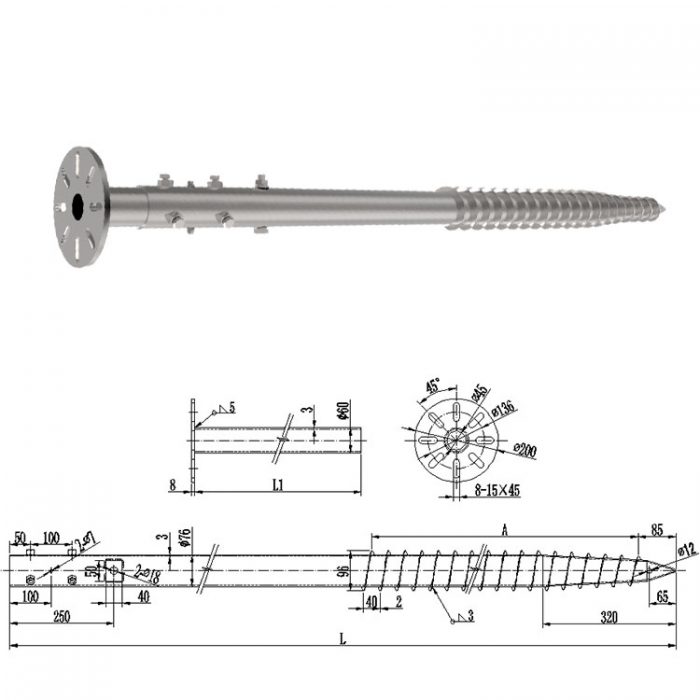galvanized steel ground screw for fence-2